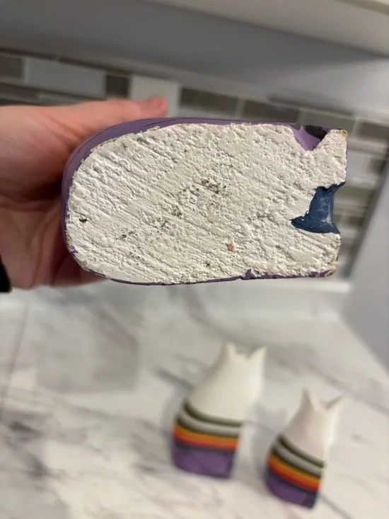 Vintage Laurel Burch style Cat figurines wooden hand painted folk art cat decor - Picture 4 of 9